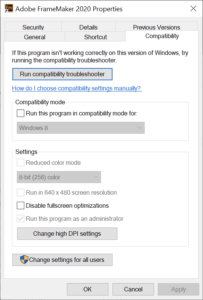High DPI settings for Windows - Tech Comm Tools